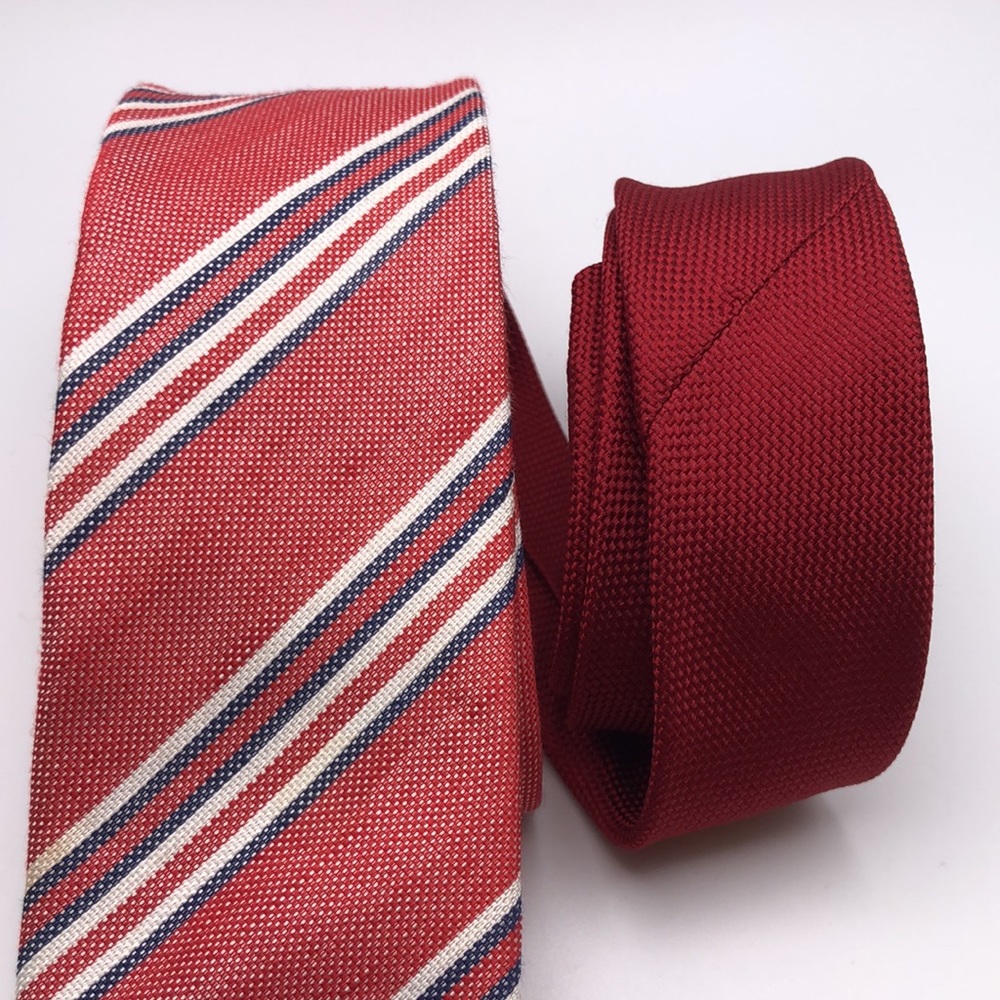 VTG Banana Republic Stripe Pattern Linen Silk Tie - Picture 7 of 7